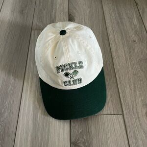 Free People White and Green Pickle Club Hat